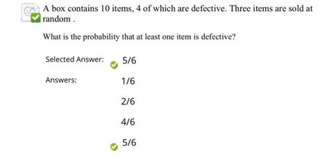 Solved A Box Contains 10 Items 4 Of Which Are Defective Chegg