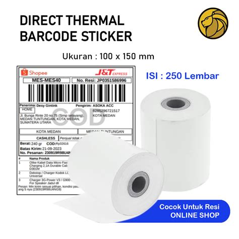 Jual Roll Kertas Sticker Label Thermal X Mm Barcode