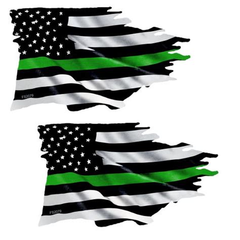 Thin Green Line TATTERED Flag Sticker 2 Pack – FS2079 – AZ House of ...