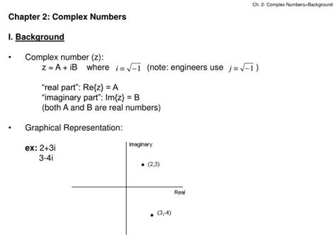 Ppt Chapter 2 Complex Numbers I Background Complex Number Z