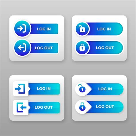 Premium Vector | Gradient login and logout buttons collection design