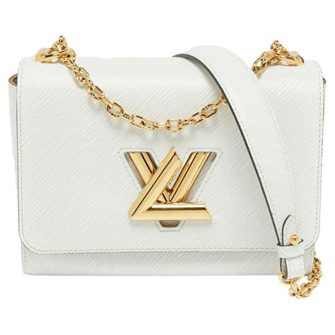 Louis Vuitton White Epi Leather Twist Mm Bag At 1stdibs