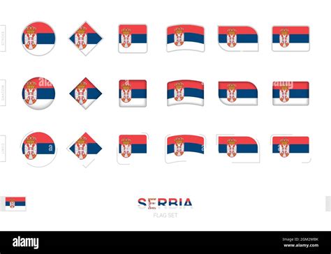 Serbia Bandera Fija Banderas Simples De Serbia Con Tres Efectos