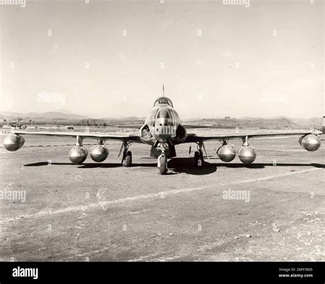 Lockheed F-80 Shooting Star armed with Napalm bombs during the Korean War Stock Photo - Alamy