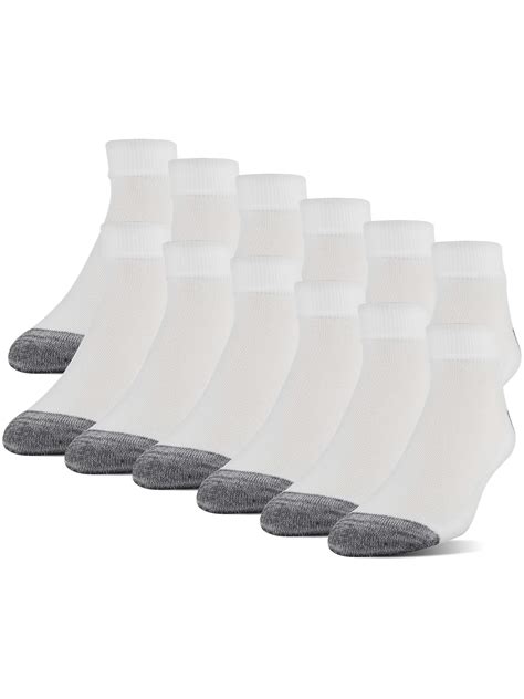 Gildan Ankle Low Cut Socks Half Cushion Terry Foot Bed Casual For Men 12 Pack One Size