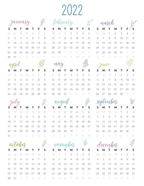 2022 Yearly Calendar Printable World Of Printables All In One Photos