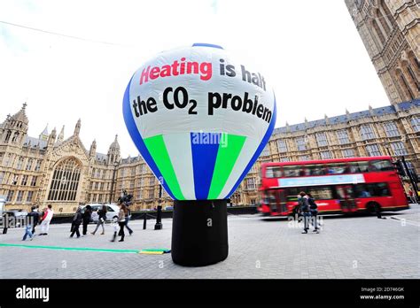 Campaigners From Friends Of The Earth Inflate A 21 Foot Solar Powered Hot Air Balloon Outside