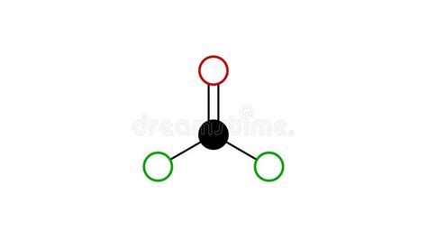 Molécula De Fosgeno Modelo De Balandstick Químico Estructural De