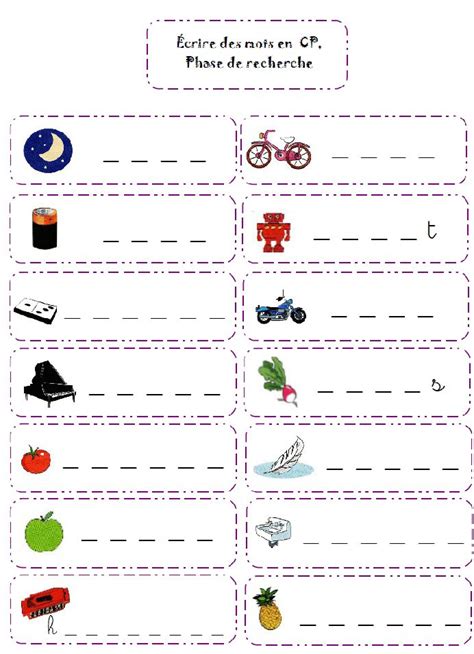 Lire Et écrire Des Mots Fiches Modèles à Imprimer Teaching Time