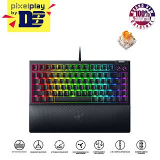 Razer Blackwidow V Hot Swappable Mechanical Gaming Keyboard Black Orange Switches