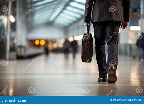 Man Walk With Baggage In Airport Terminal Stock Illustration