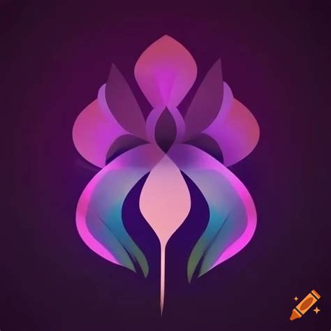 Colorful Minimalist Iris Flower Logo On Craiyon