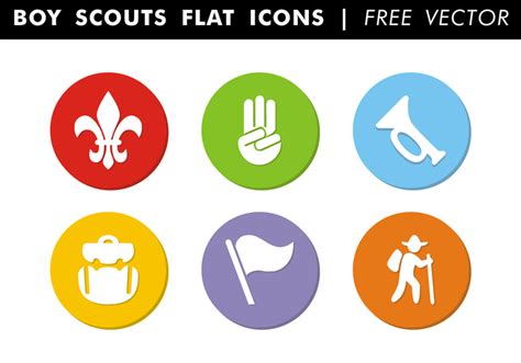 Boy Scouts Flat Icons Free Vector Download Free Vector Art Stock