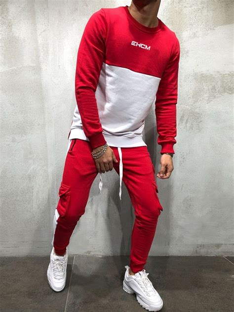 Breathable Sweatsuit Set Mens Clothing Styles Mens Outfits White Tracksuit