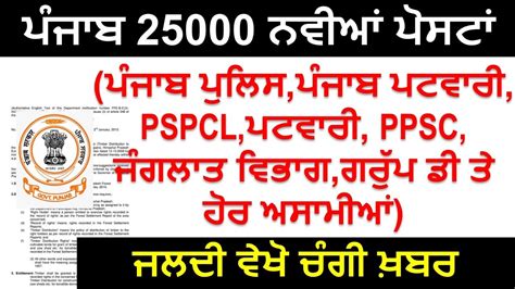 Punjab 25000 Posts Punjab Upcoming Govt Jobs In 2023 24 Upcoming