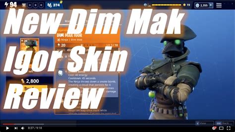 New Dim Mak Igor Skin Review Fortnite Save The Review Youtube