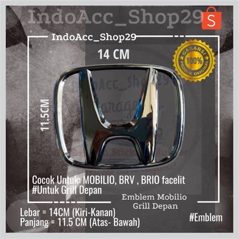 Emblem Logo Honda Grill Depan Mobilio Brv Brio Facelit Lazada Indonesia