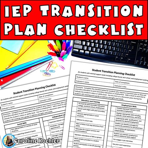 Transition Planning Checklist Iep And Itp Sped Plan Sop Plof Plaafp Caroline Koehler At