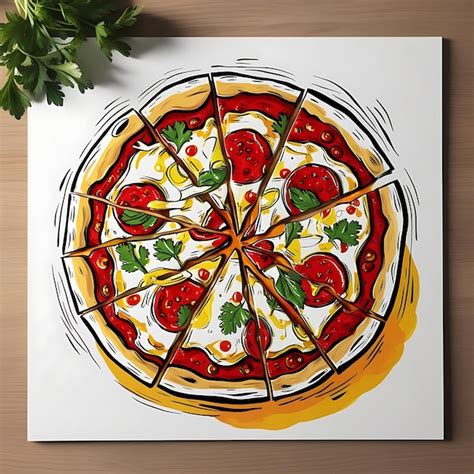 pizza slice drawing realistic images    freepik