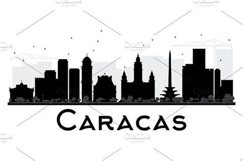 Caracas City skyline silhouette | City skyline silhouette, Skyline ...