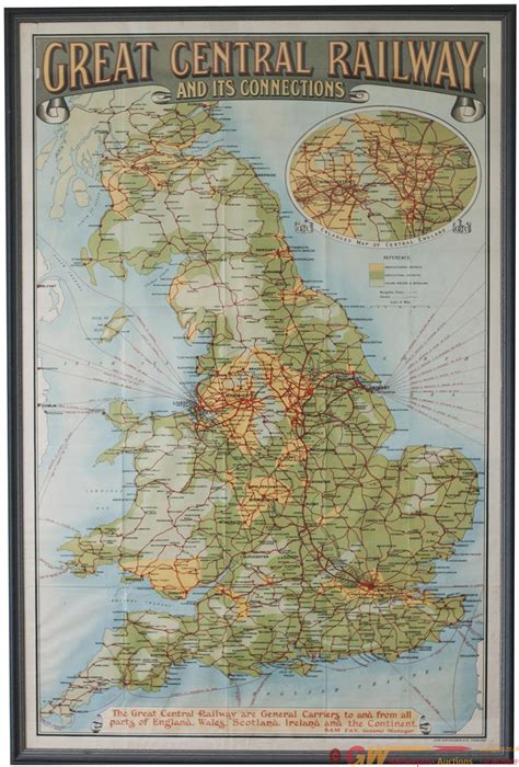 Poster Great Central Railway and its Connections MAP OF SYSTEM ...