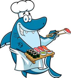 Shark Chef Cartoon Character Royalty Free Vector Image