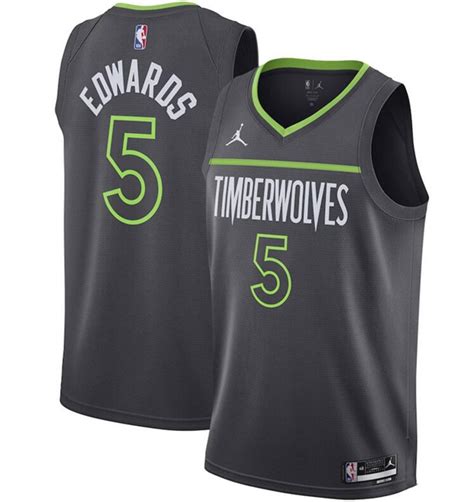 Men S Minnesota Timberwolves 5 Anthony Edwards Black Statement Edition