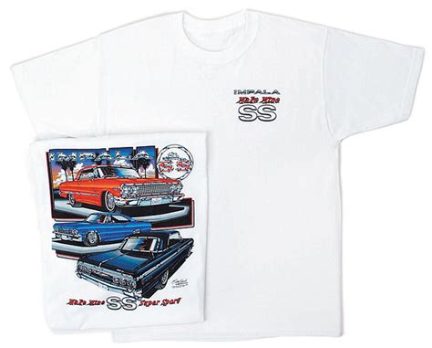 Chevrolet Impala Ss White T Shirt Hs 021 Chevy Super Sport 409 1963