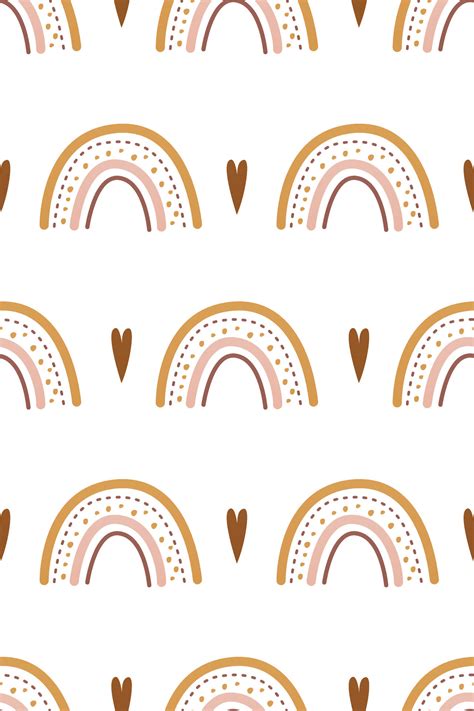 Cute Nursery Rainbow Background Boho Rainbow Seamless Pattern