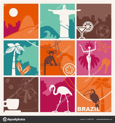 Brazilian Symbols Vector Illustration Stock Vector By Klava 192900168