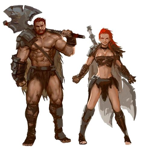 Male And Female Barbarians Pathfinder Pfrpg Dnd D D Th Ed D