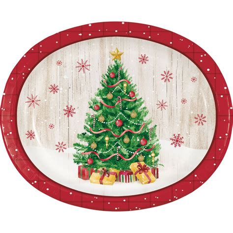 Vintage Christmas 12-inch Oval Plates: Party at Lewis Elegant Party Supplies, Plastic Dinnerware ...