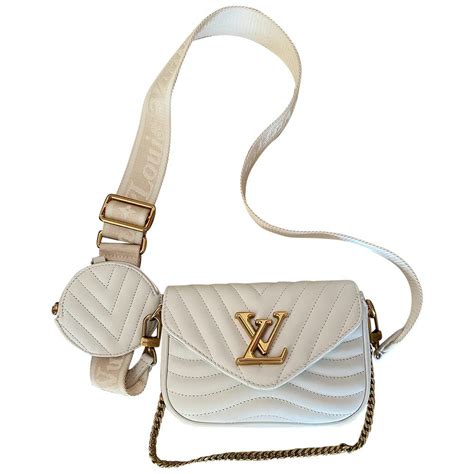 New Wave Leather Crossbody Bag Louis Vuitton White In Leather