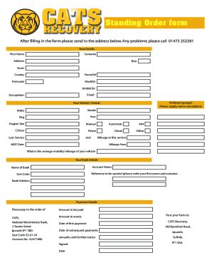 Fillable Online Standing Orders A Complete GuideGoCardlessStanding