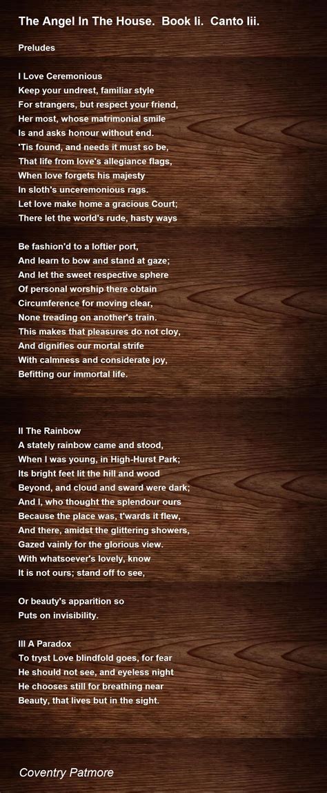 The Angel In The House Book Ii Canto Iii The Angel In The House