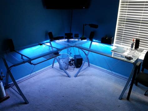 Pin By Steven Anderson On Room Ideas Led Light Kits Glass Desk Led