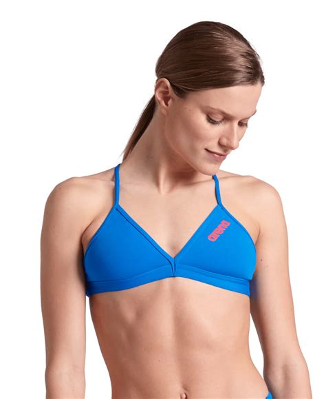 TOP DONNA BIKINI Tie Back Solid Blue River ARENA FERRARI SPORT