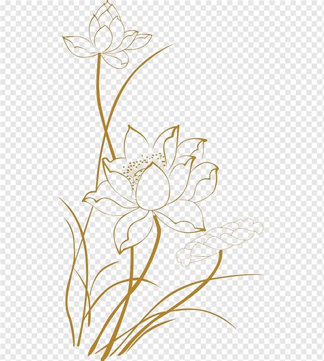 Gambar Garis Lotus Lotus Lotus Emas Festival Pertengahan Musim Gugur