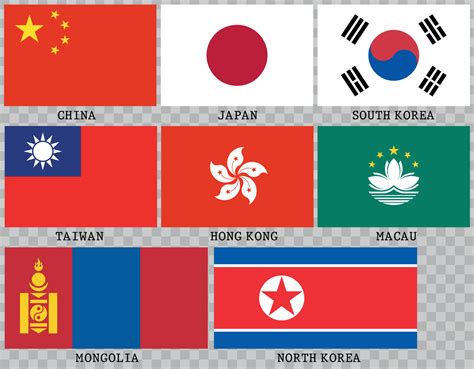 Simple flags of Asian 11176379 Vector Art at Vecteezy