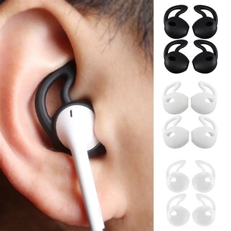 2pairs Eartips Silicone In Ear Headset Earbuds Cover With Ear Hook For