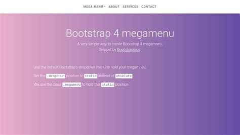 Bootstrap 4 Mega Menu