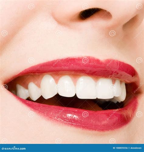 Perfect Smile And Healthy White Natural Teeth Happy Smiling For Dental