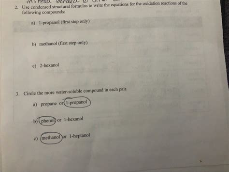 Solved Ins Use Condensed Structural Formulas To Write The Chegg