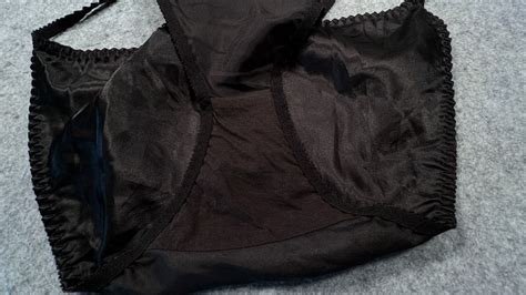 Vintage Delicates Satin String Bikini Panties Size Xl Black Read