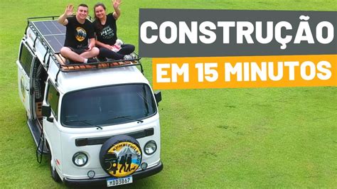 Construção Kombi Motorhome artesanal em 15 minutos Timelapse