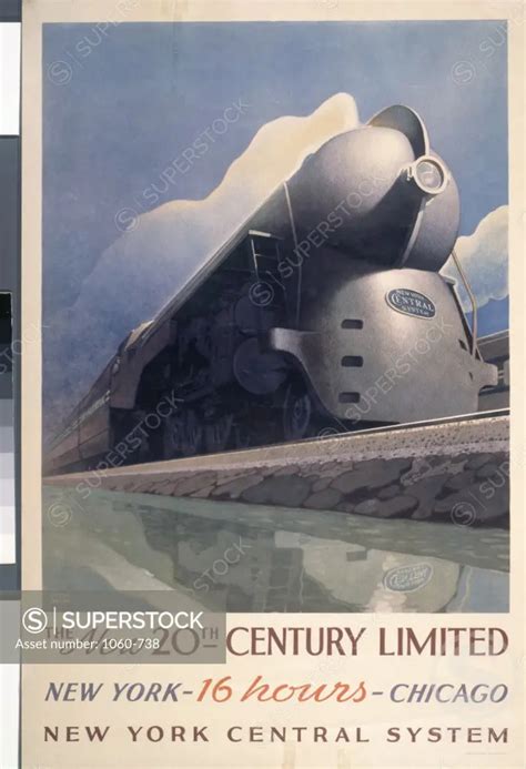 New York Central New Th Century Limited Railroad Poster Early Th