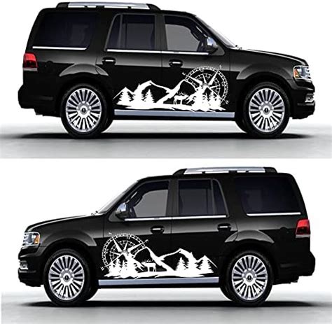 Fochutech Cool Car Stickers For Men Compass Mountain Big Car Decals