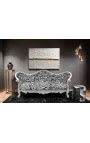 Baroque Sofa Napol On Iii Zebra Printed Fabric And Silver Wood