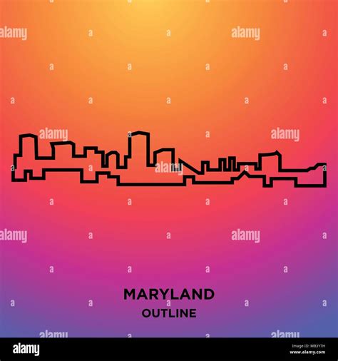 Baltimore skyline silhouette illustration Stock Vector Images - Alamy