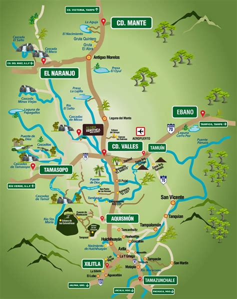 Mapa de la Huasteca Potosina